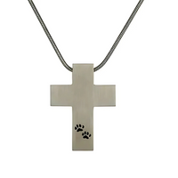 Comely Pewter Cross Pawprint High-Resolution Image