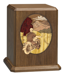 Dimensional Last Ride Wooden Cremation Urn