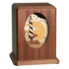 Dimensional Lighthouse Wooden Cremation Urn