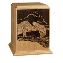 Fisherman's Paradise Wooden Cremation Urn