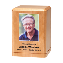 Classic Vertical Custom Photo Wooden Cremation Urn