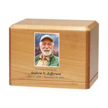 Classic Horizontal Custom Photo Wooden Cremation Urn