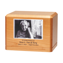 Classic Horizontal Custom Photo Wooden Cremation Urn