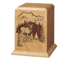 Elk Wooden Cremation Urn