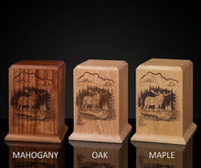 Moose Wooden Cremation Urn