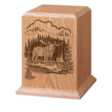 Moose Wooden Cremation Urn