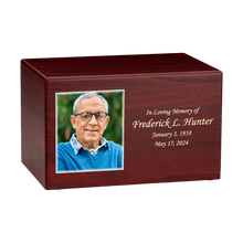 Cherry Wood Grain Custom Color Photo Cremation Urn