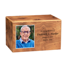 Natural Wood Grain Custom Color Photo Cremation Urn