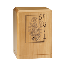 Our Lady of Guadalupe Wooden Cremation Urn
