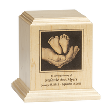 Premier Infant Laser Engraved Custom Photo Wooden Cremation Urn