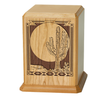 Saguaro Sunset Wooden Cremation Urn