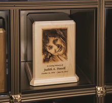 Premier Adult Laser Engraved Custom Photo Wooden Cremation Urn