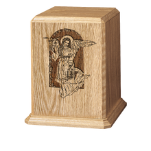 Angel Wooden Cremation Urn