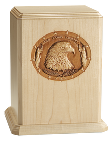 Sculpted Laser-Carved God Family Country Wooden Cremation Urn