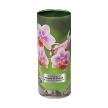 Orchid Scattering Tube Cremation Urn with Silver Engraving Plate