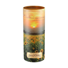 Sunflower Fields Scattering Tube Cremation Urn with Brass Engraving Plate