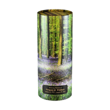 Bluebell Forest Scattering Tube Cremation Urn with Black Engraving Plate