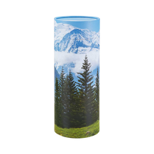Mountain Views Scattering Tube Cremation Urn with Brass Engraving Plate