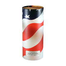 Patriot Scattering Tube Cremation Urn with Silver Engraving Plate