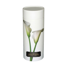 Lily Scattering Tube Cremation Urn with Black Engraving Plate