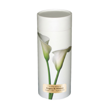 Lily Scattering Tube Cremation Urn with Brass Engraving Plate