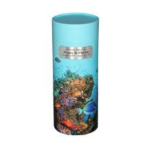 Coral Reef Scattering Tube Cremation Urn with Silver Engraving Plate