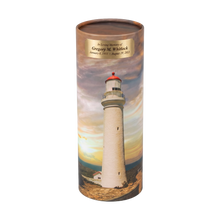 Lighthouse Scattering Tube Cremation Urn with Brass Engraving Plate