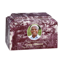 Merlot Cultured Marble Custom Color Photo Cremation Urn