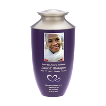 Purple Monterey Custom Color Photo Aluminum & Brass Cremation Urn