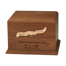 Ribbon & Rings Heartfelt  Wooden Companion Cremation Urn