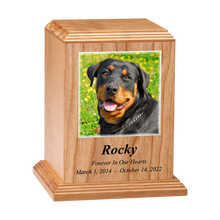 150 Cubic Inch Custom Color Pet Photo Wooden Cremation Urn