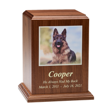 150 Cubic Inch Custom Color Pet Photo Wooden Cremation Urn