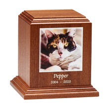 40 Cubic Inch Custom Color Pet Photo Wooden Cremation Urn