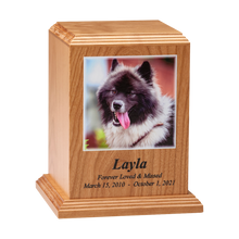 80 Cubic Inch Custom Color Pet Photo Wooden Cremation Urn