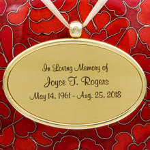 Goldtone Oval Memorial Pendant with Accent Ribbon