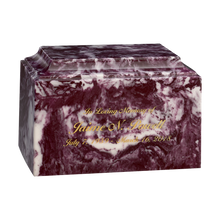 Merlot Laser Engraved Cultured Marble Cremation Urn