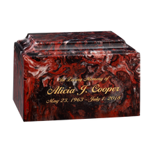 Redstone Laser Engraved Cultured Marble Cremation Urn
