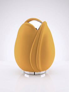 Yellow and Silver Tulip Cremation Urn