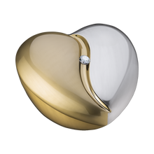 Gold Love Heart with Crystal Cremation Urn