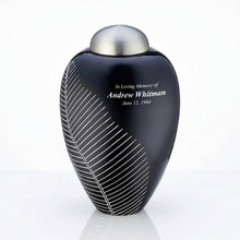 Midnight Elegant Leaf Cremation Urn