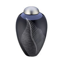 Midnight Elegant Leaf Cremation Urn