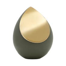 Sage Green and Brushed Gold Drop Cremation Urn