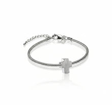 Brushed Silver Cross Bead Cremation Urn