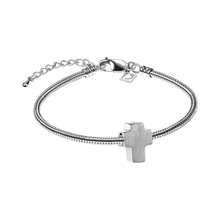 Brushed Silver Cross Bead Cremation Urn