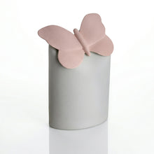 Silver Grey and Pink Paradise Butterfly Porcelain Cremation Urn