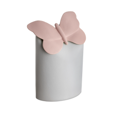 Silver Grey and Pink Paradise Butterfly Porcelain Cremation Urn