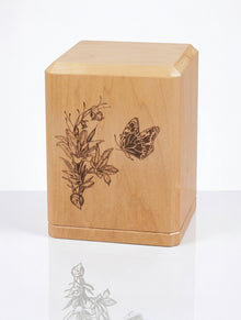 Butterfly Wooden Cremation Urn