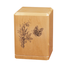 Butterfly Wooden Cremation Urn