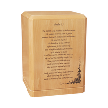 Psalm 23 Wooden Cremation Urn