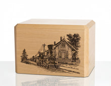 Train Depot Wooden Cremation Urn